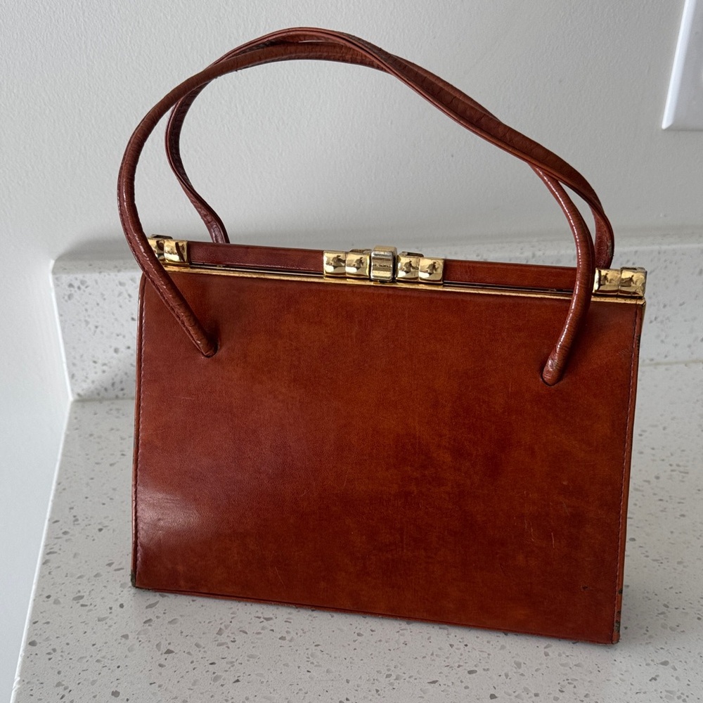 Vintage Brown Leather Handbag